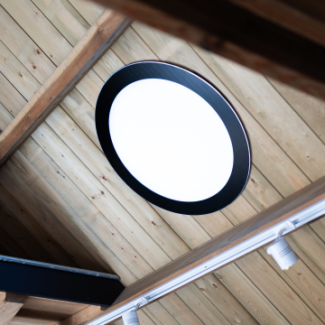 Powerdaylight Ø 53 cm black round surface mount diffuser interior (ceiling) components