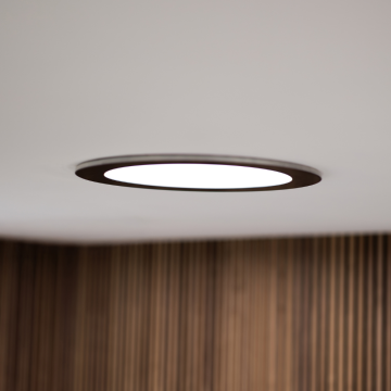 Powerdaylight Ø 25 cm black round surface mount diffuser interior (ceiling) components